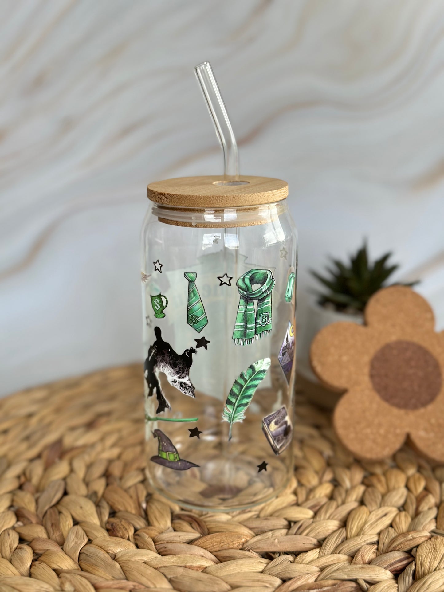 Slytherin Hogwarts House Glasbecher