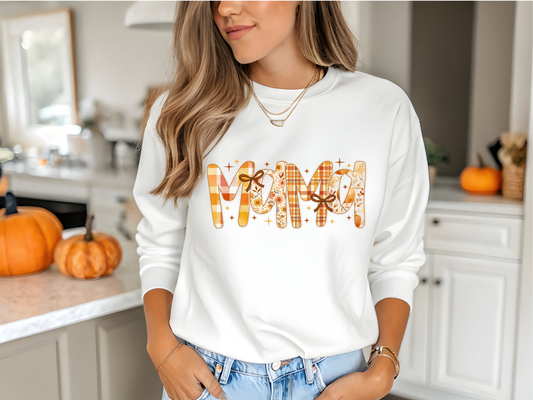 Cozy Vibes Mama Herbst-Rundhalsausschnitt