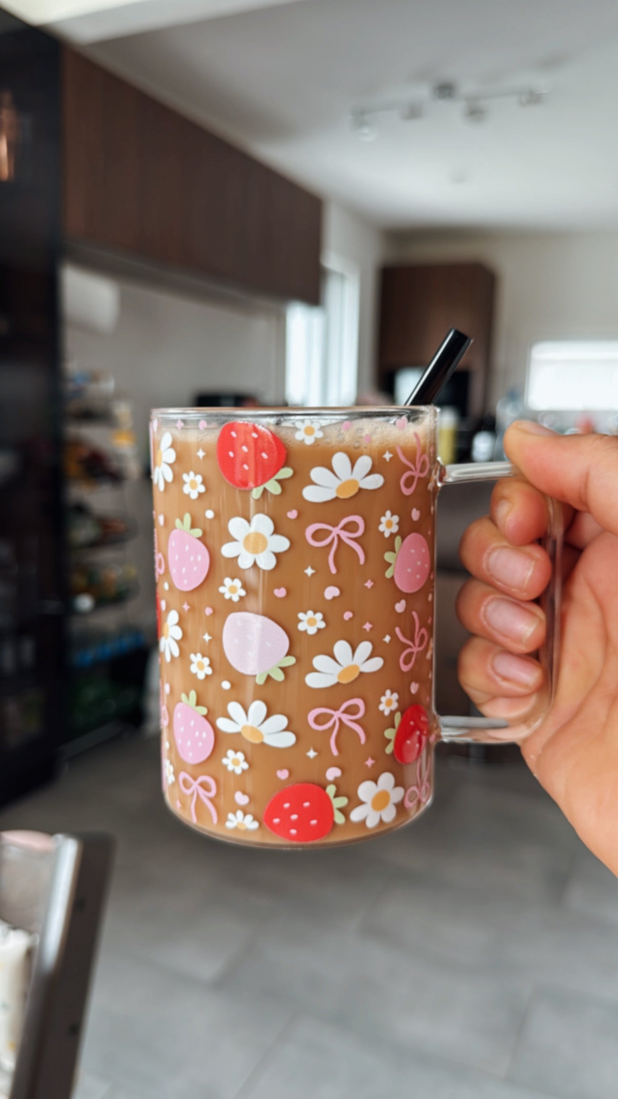 Glass Mug with Handle ( Choose your own design)