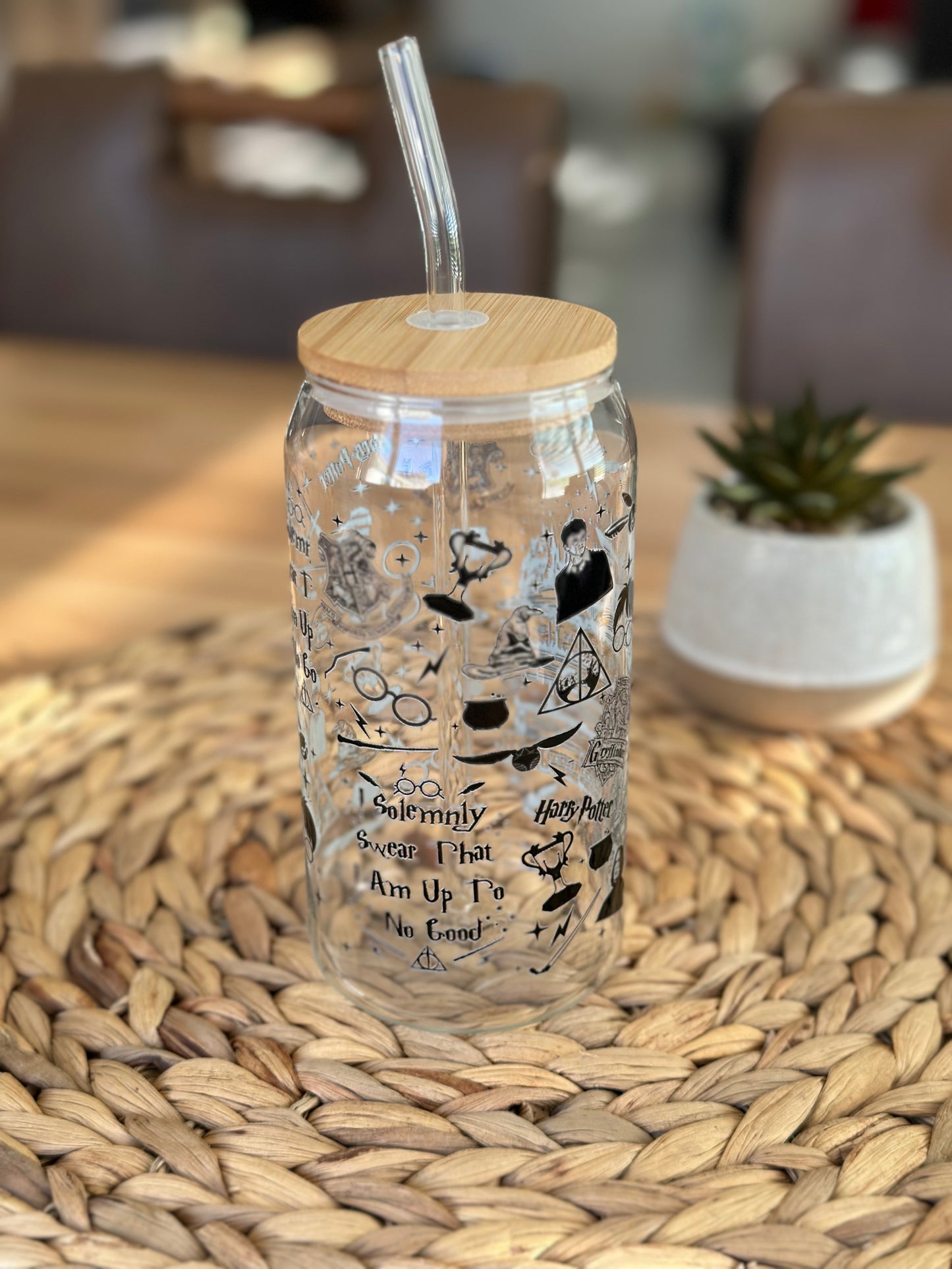 Hogwarts School Books Glass Cup