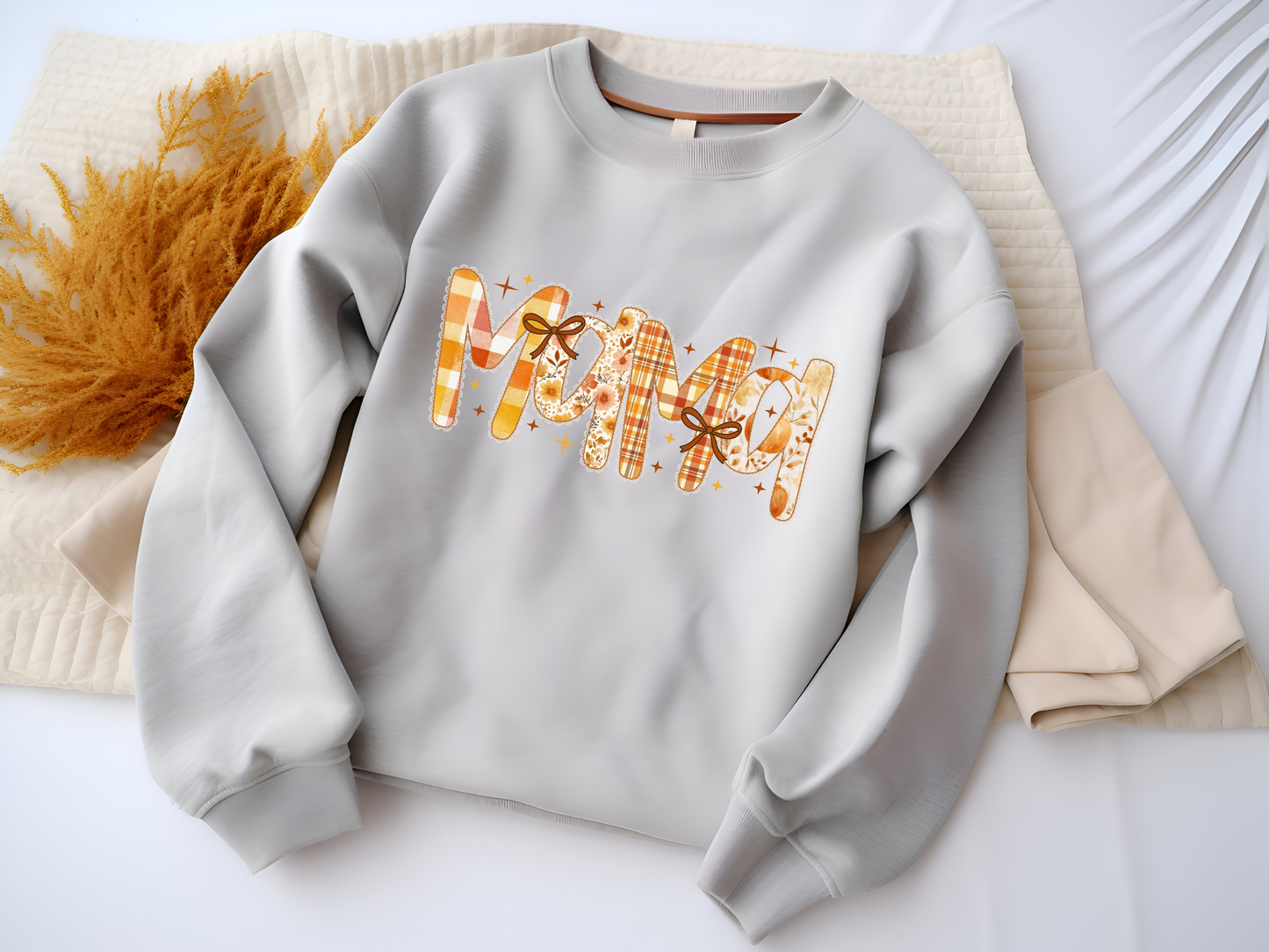 Cozy Vibes Mama Herbst-Rundhalsausschnitt