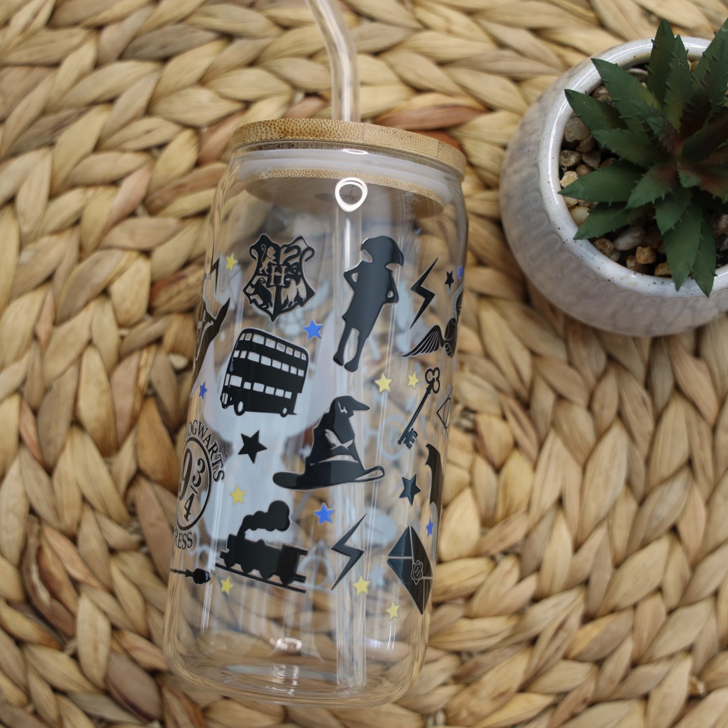 Wizard Stitch Glass Cup
