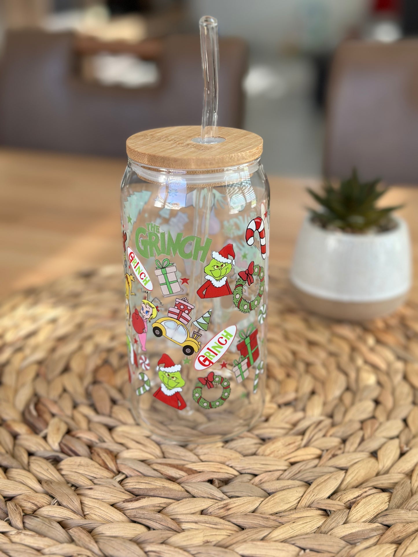The Grinch Glass Cup