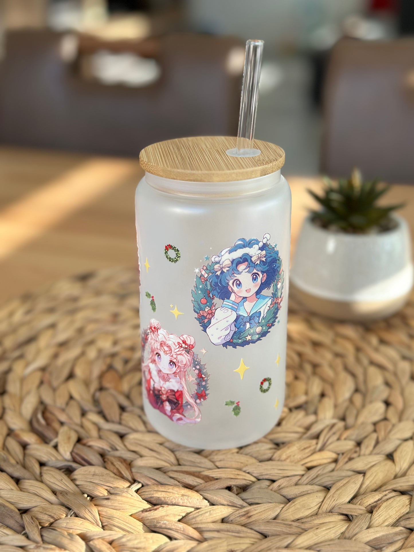 Sailor Moon Christmas Glass Cup