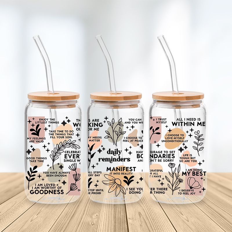 Daily Reminders (Clean Version) Glass Cup
