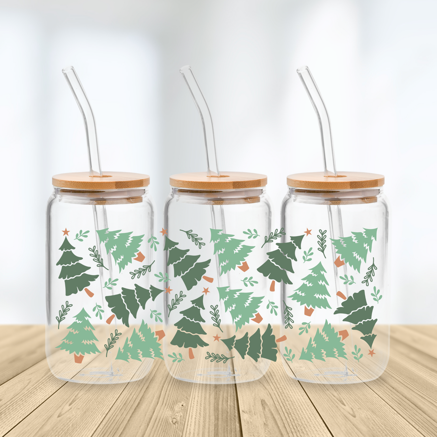 Christmas Trees Glass Cup