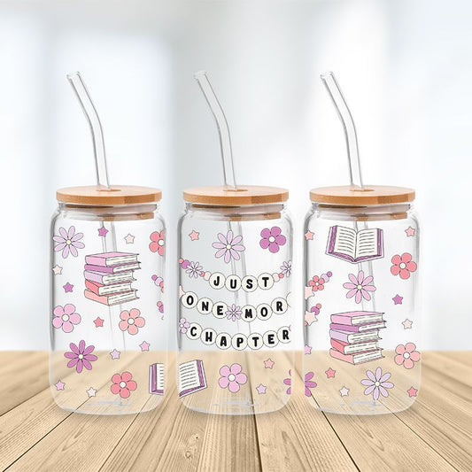 Just One More Chapter Glass Cup