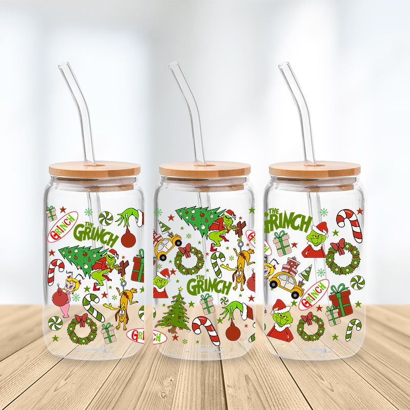 The Grinch Glass Cup