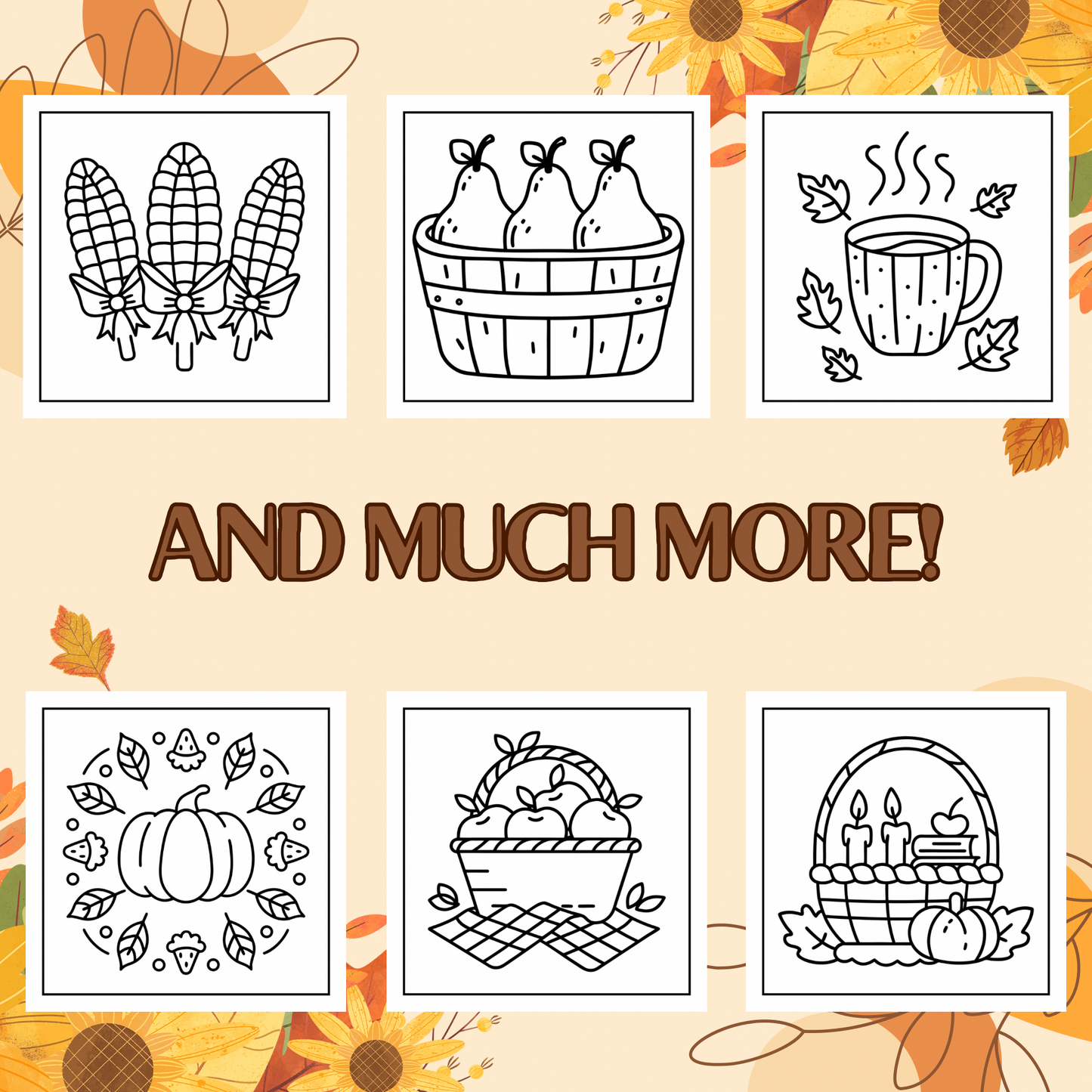 Bold & Easy Cozy Autumn Coloring Pages Book | Printable Fall Coloring Sheets for Kids, Teens & Adults | Digital Autumn Coloring Pages