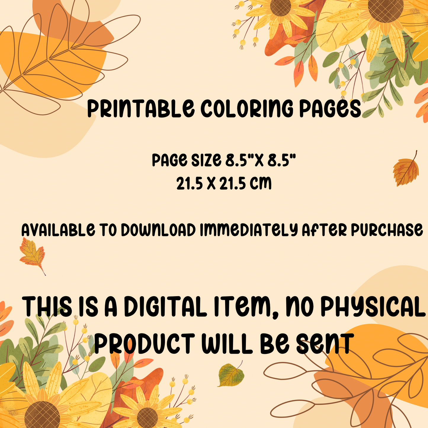 Bold & Easy Cozy Autumn Coloring Pages Book | Printable Fall Coloring Sheets for Kids, Teens & Adults | Digital Autumn Coloring Pages