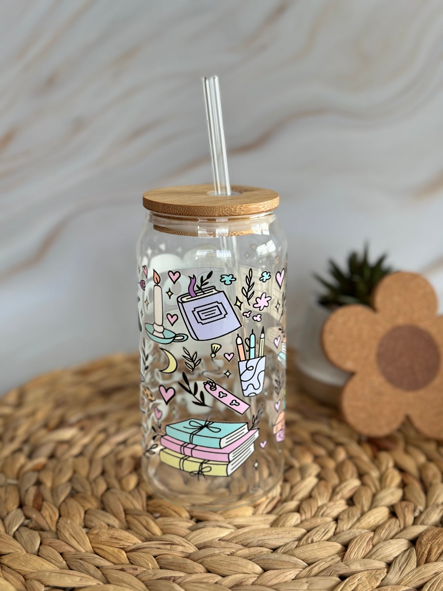 Bookaholic Glass Cup