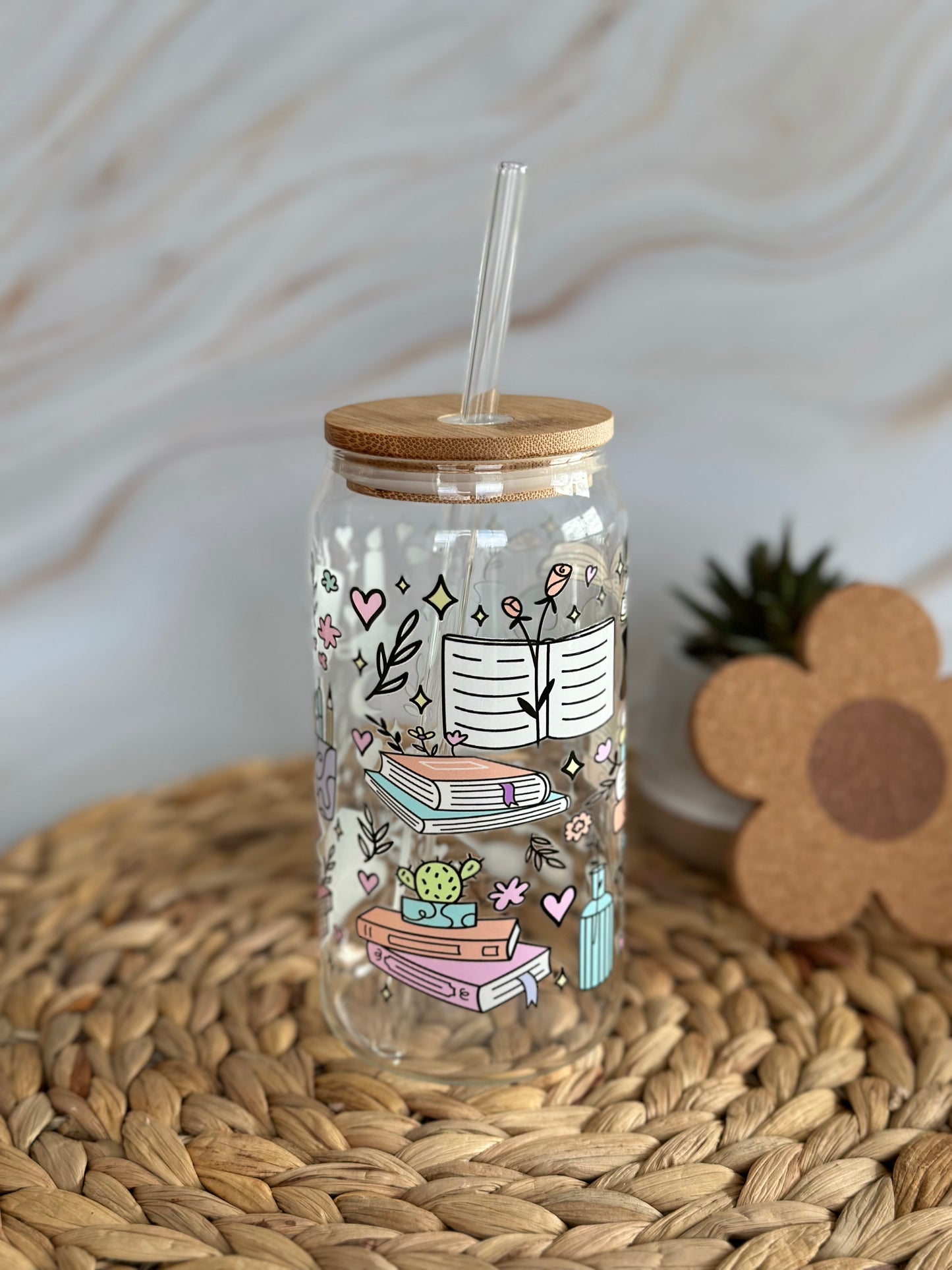 Bookaholic Glass Cup