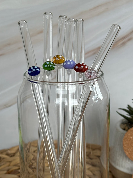Mushroom Glass Straw