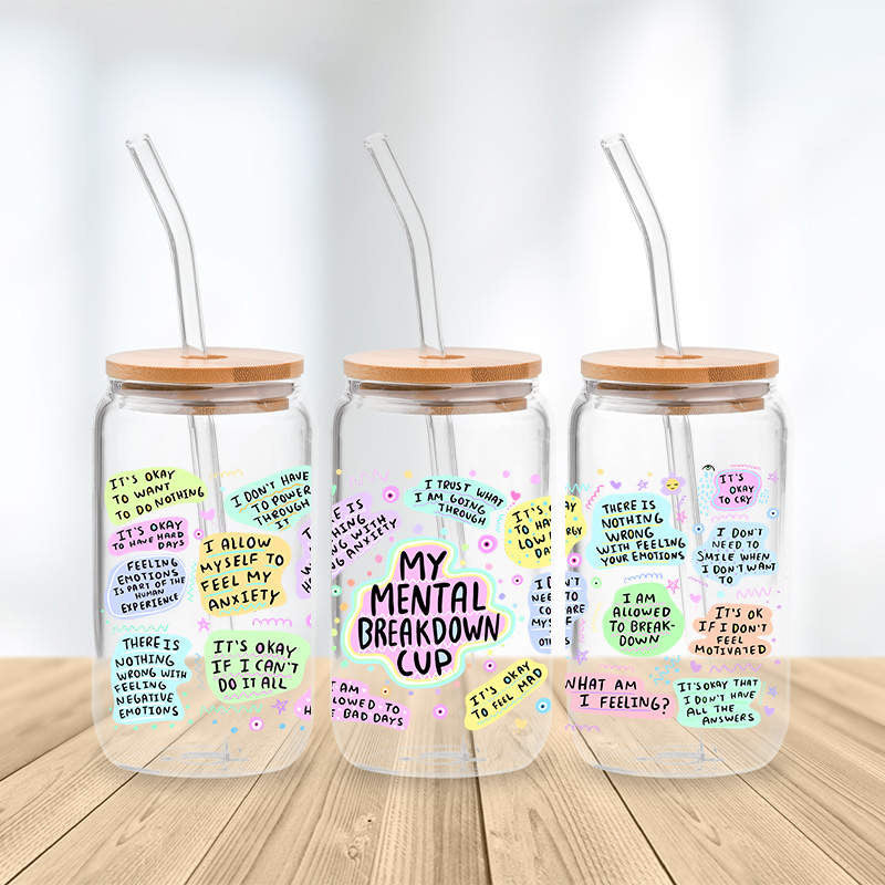 Mental Breakdown Glass Cup