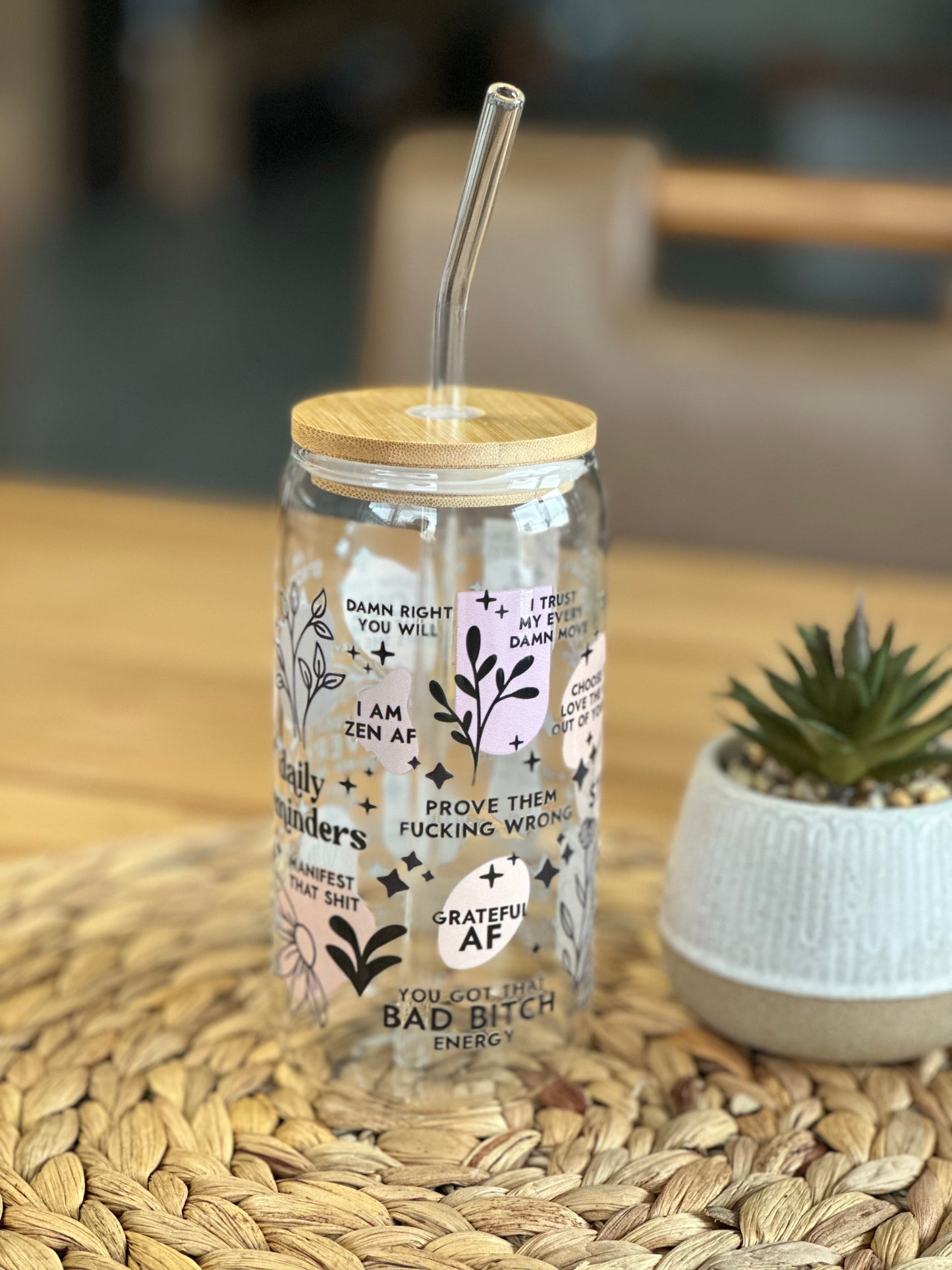 Daily Reminders Glass Cup