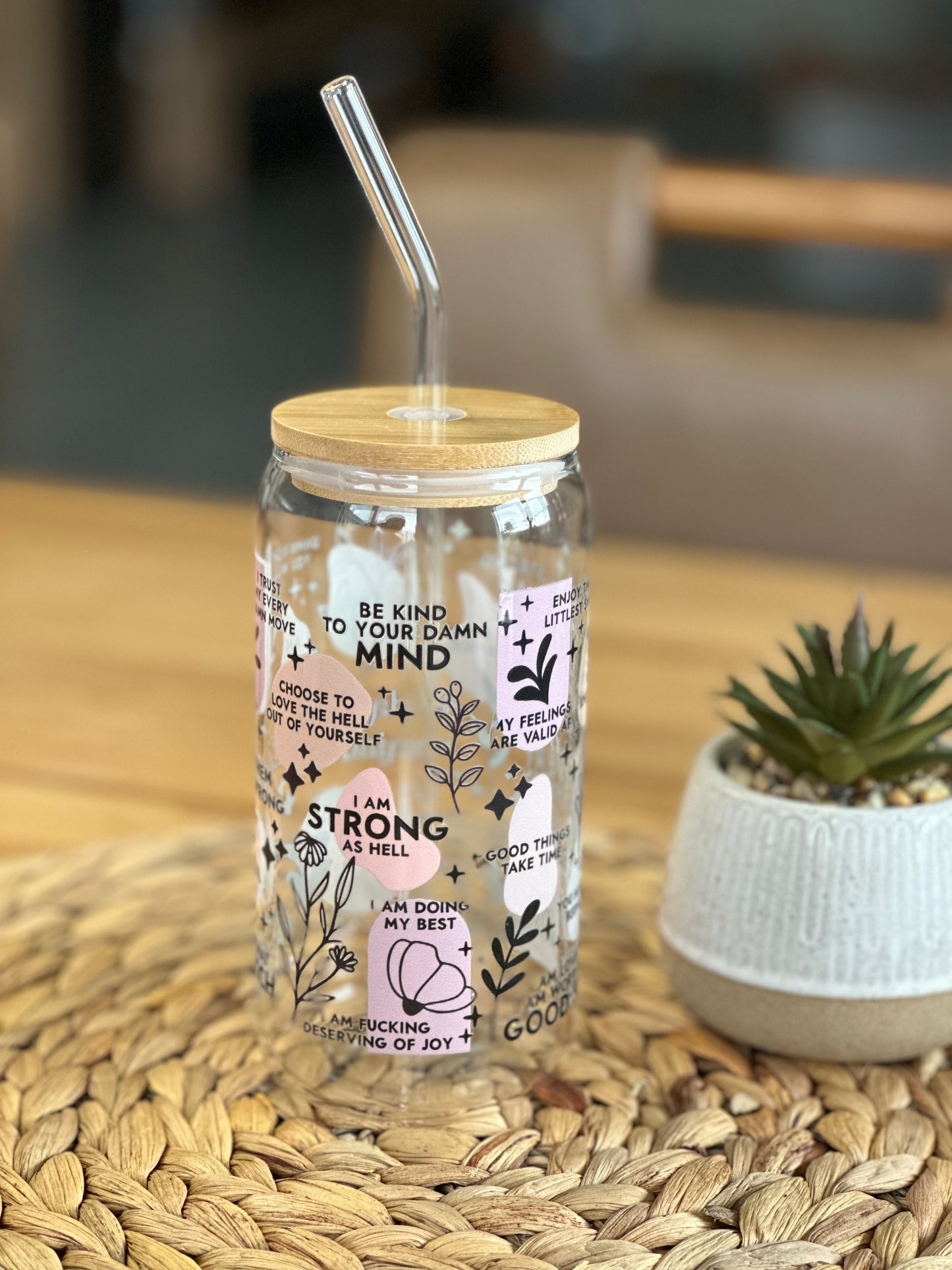 Daily Reminders Glass Cup