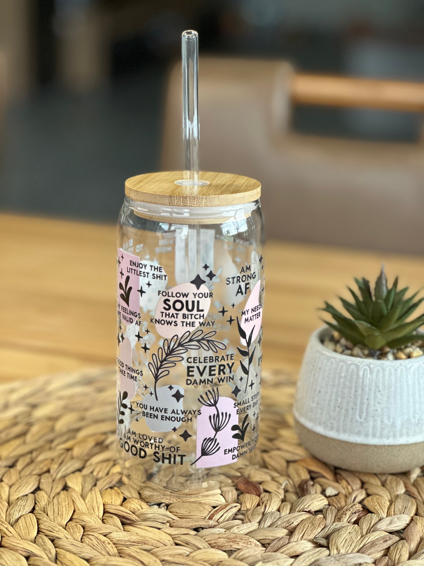 Daily Reminders Glass Cup