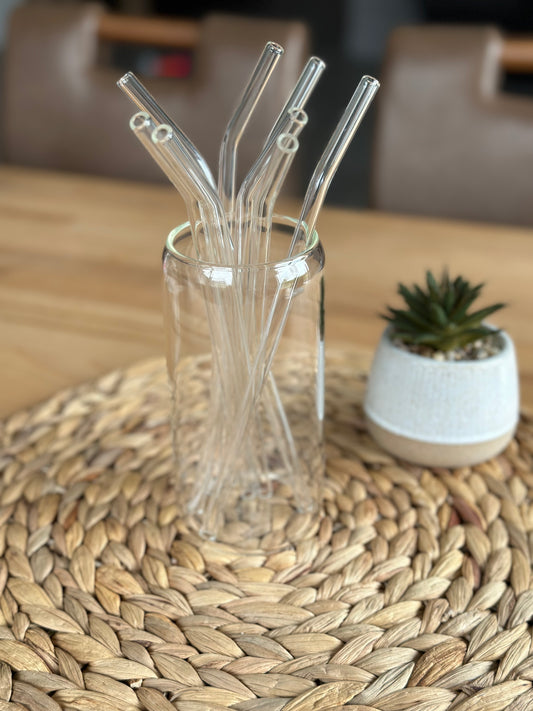 Klarer Glasstrohhalm