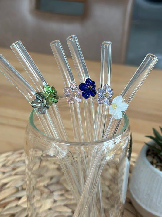 Gänseblümchen-Glasstrohhalm