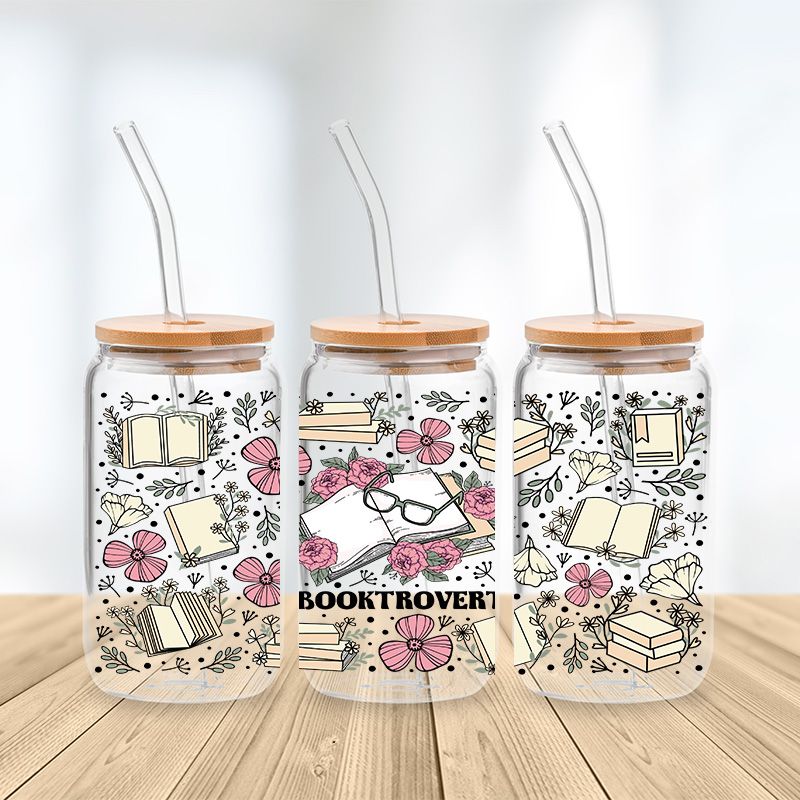 Booktrovert Glass Cup