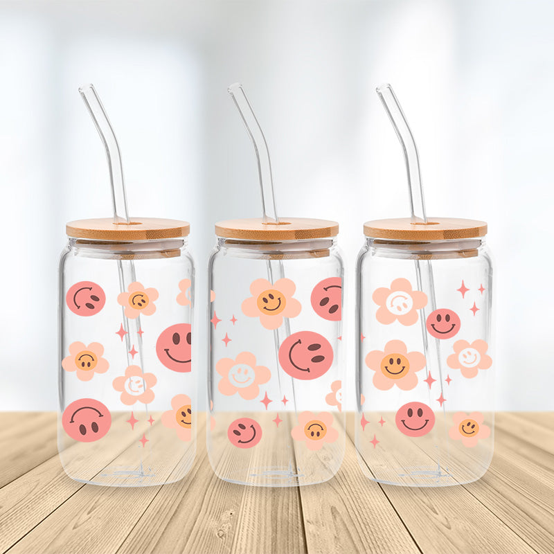 Flower Power Smiles Glasbecher