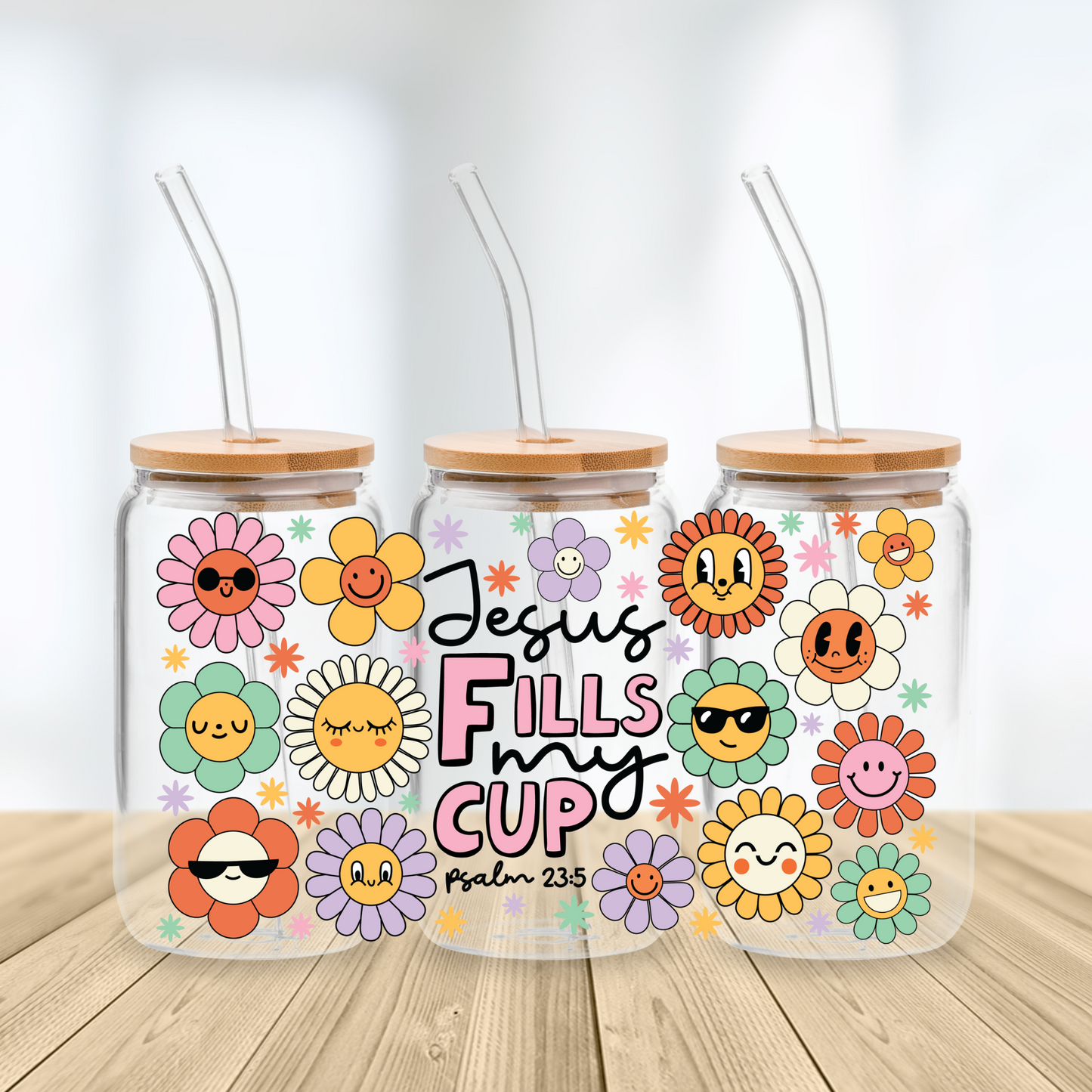 Jesus Fills my Cup Glass Cup