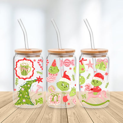Grinchy & Girly Glass Cup **PREORDER**