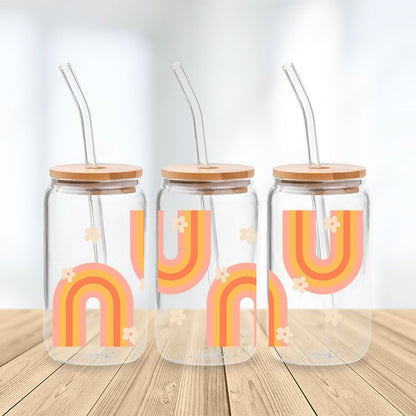 Summertime Rainbow Glass Cup