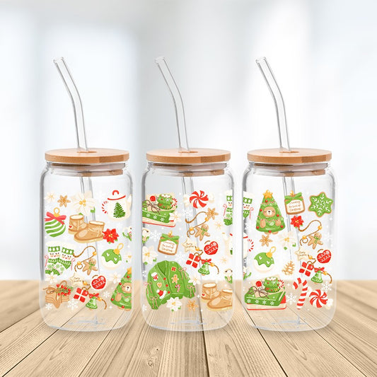 Snowy Snuggles Glass Cup