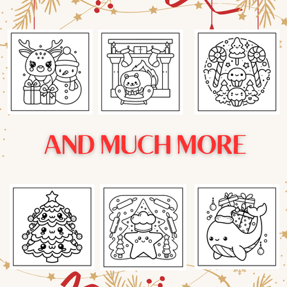 Bold & Easy Cozy Christmas Coloring Pages Book | Printable Holiday Coloring Sheets for Kids, Teens & Adults | Digital Christmas Coloring Pages