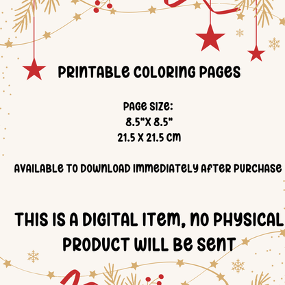 Bold & Easy Cozy Christmas Coloring Pages Book | Printable Holiday Coloring Sheets for Kids, Teens & Adults | Digital Christmas Coloring Pages