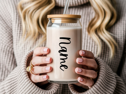 Personalized Glass Cup | Custom Name + Choose Your Design