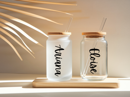 Personalized Glass Cup | Custom Name + Choose Your Design