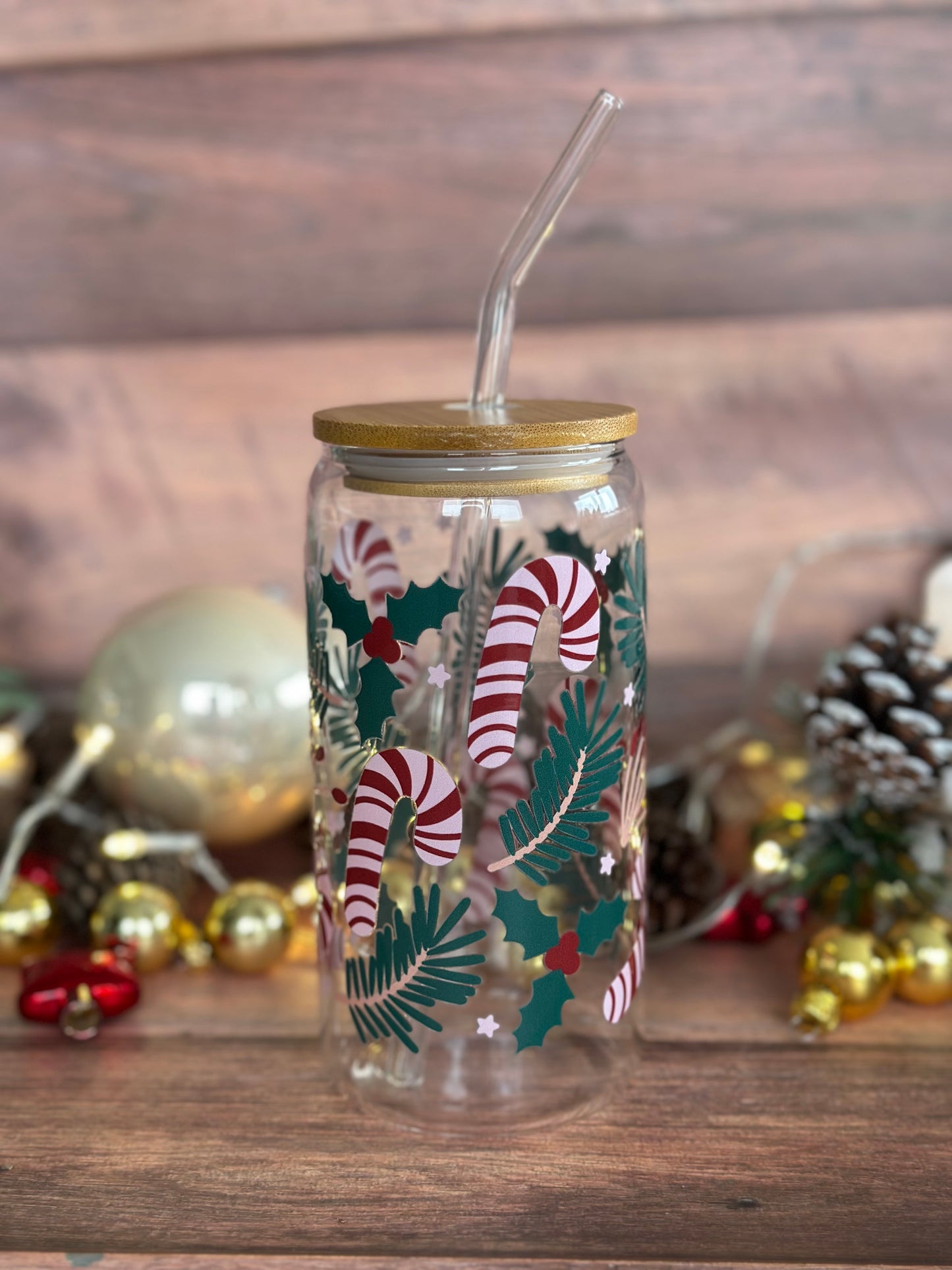 Candy Cane Forest Glass Cup