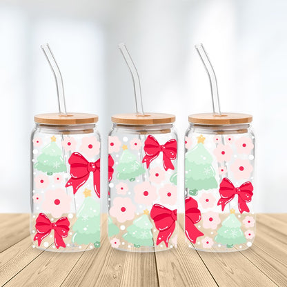 Pretty in Pink Christmas Glass Cup **PREORDER**