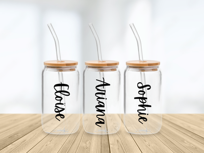 Personalized Glass Cup | Custom Name + Choose Your Design