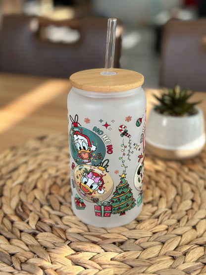 Mickey Mouse Christmas Glass Cup