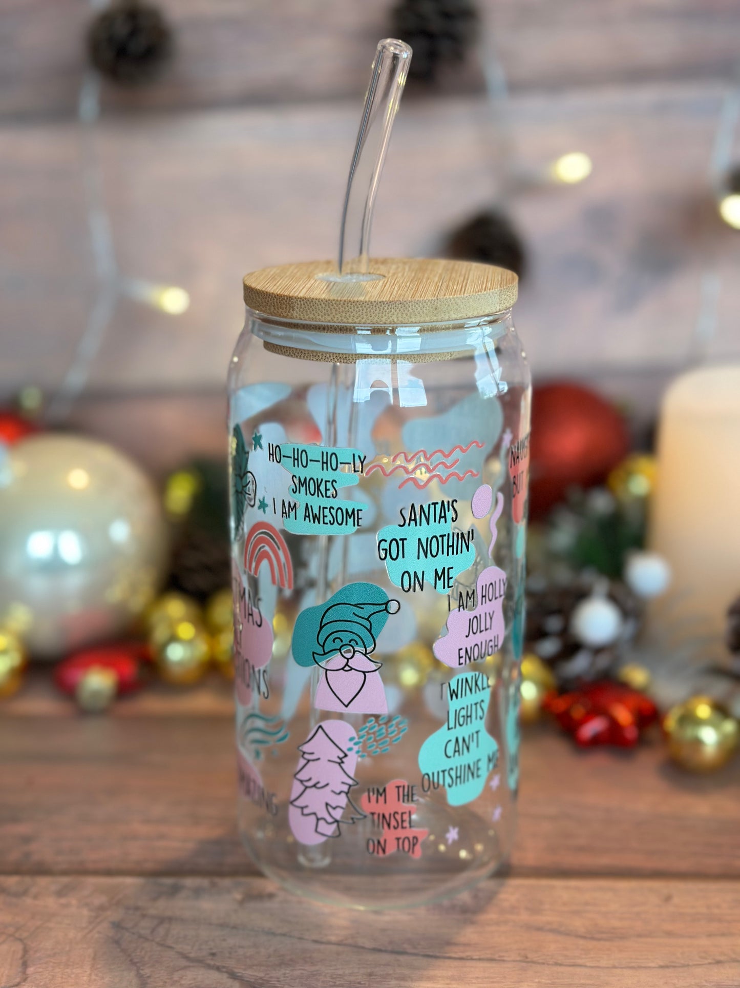 Christmas Daily Affirmations Glass Cup