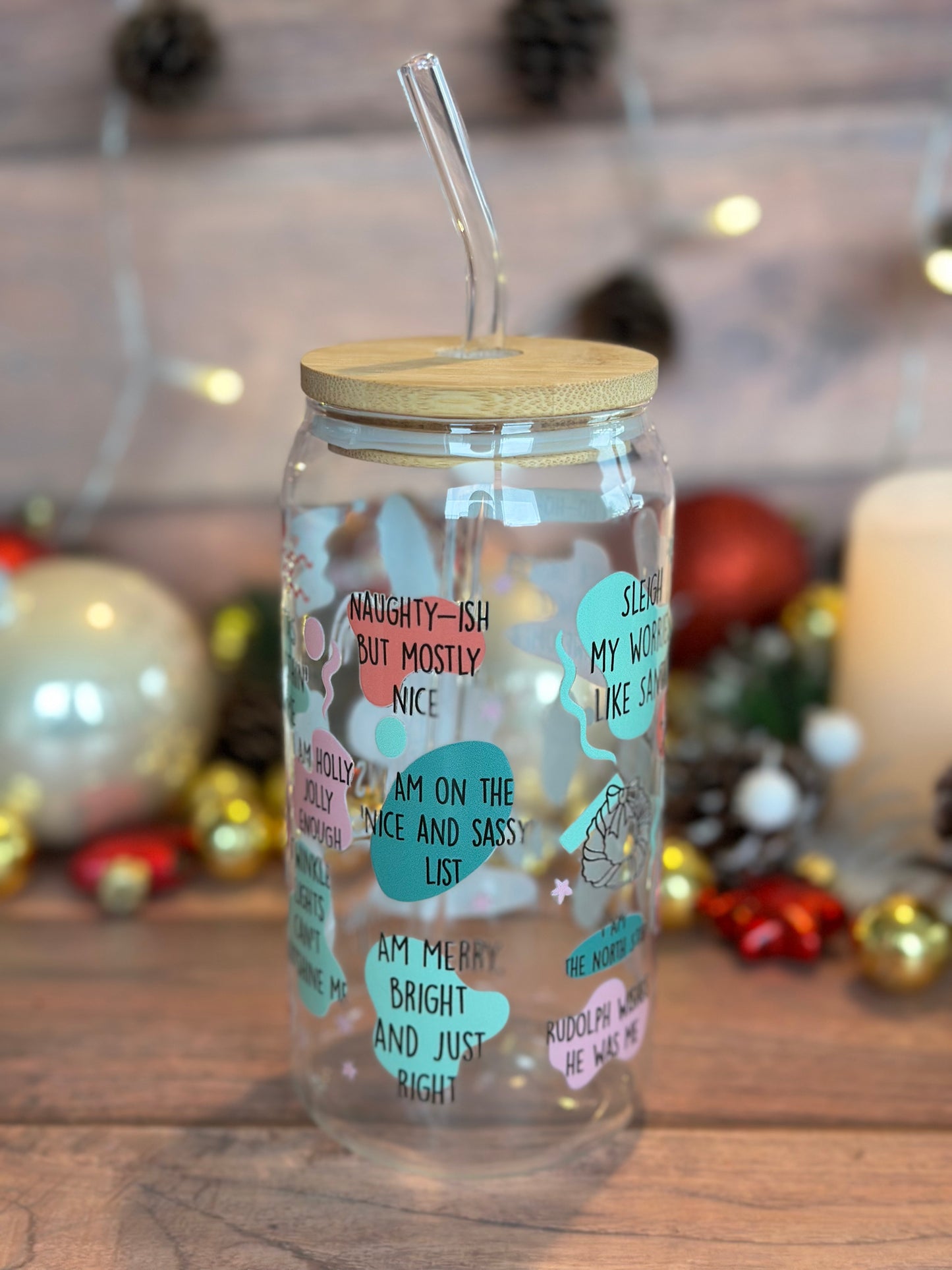 Christmas Daily Affirmations Glass Cup