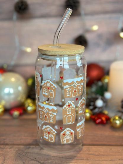 Gingerbread House Christmas Glass Cup