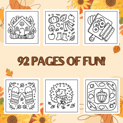 Bold & Easy Cozy Autumn Coloring Pages Book | Printable Fall Coloring Sheets for Kids, Teens & Adults | Digital Autumn Coloring Pages