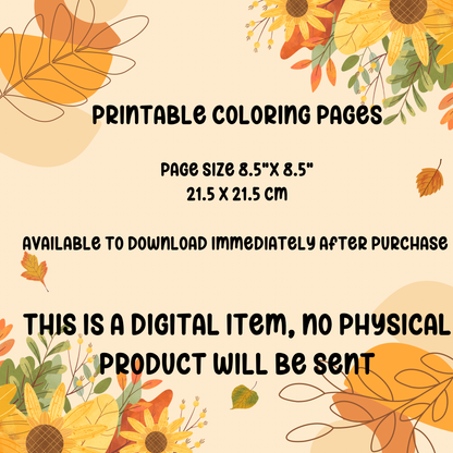 Bold & Easy Cozy Autumn Coloring Pages Book | Printable Fall Coloring Sheets for Kids, Teens & Adults | Digital Autumn Coloring Pages