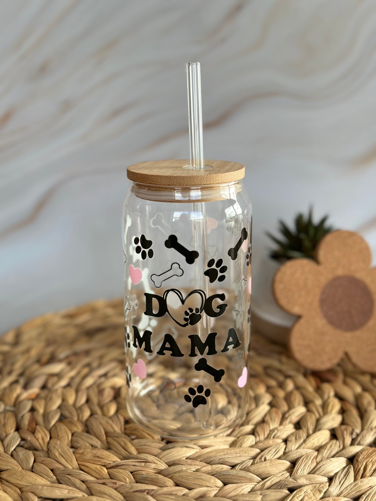 Dog Mama Glass Cup