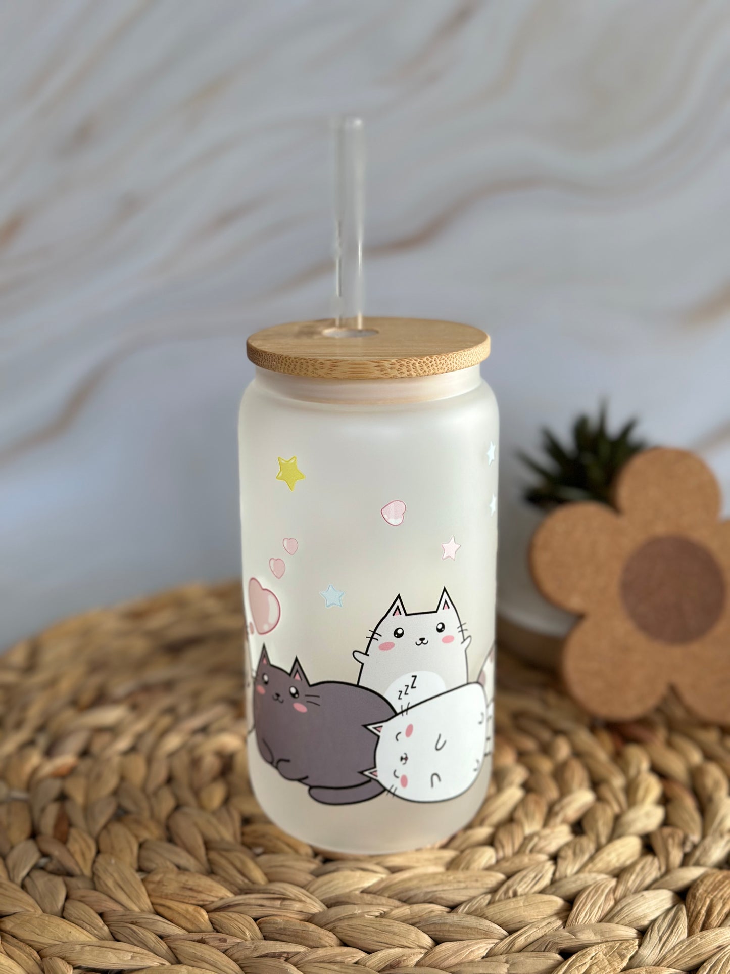 Cute Cats Glass Cup