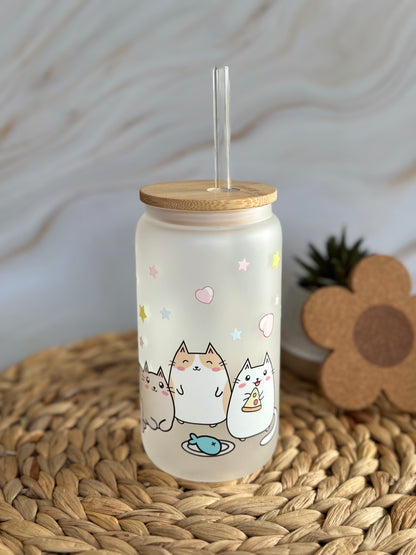 Cute Cats Glass Cup