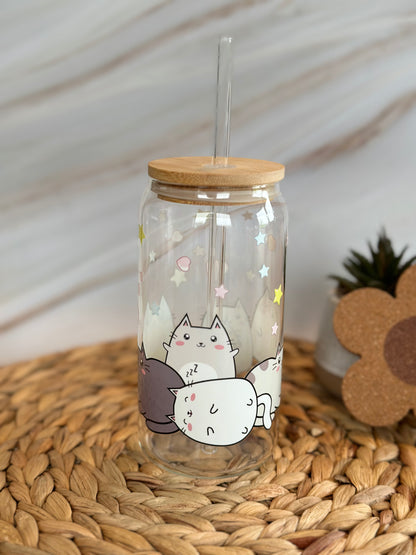 Cute Cats Glass Cup