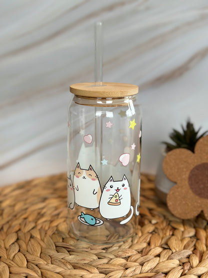 Cute Cats Glass Cup