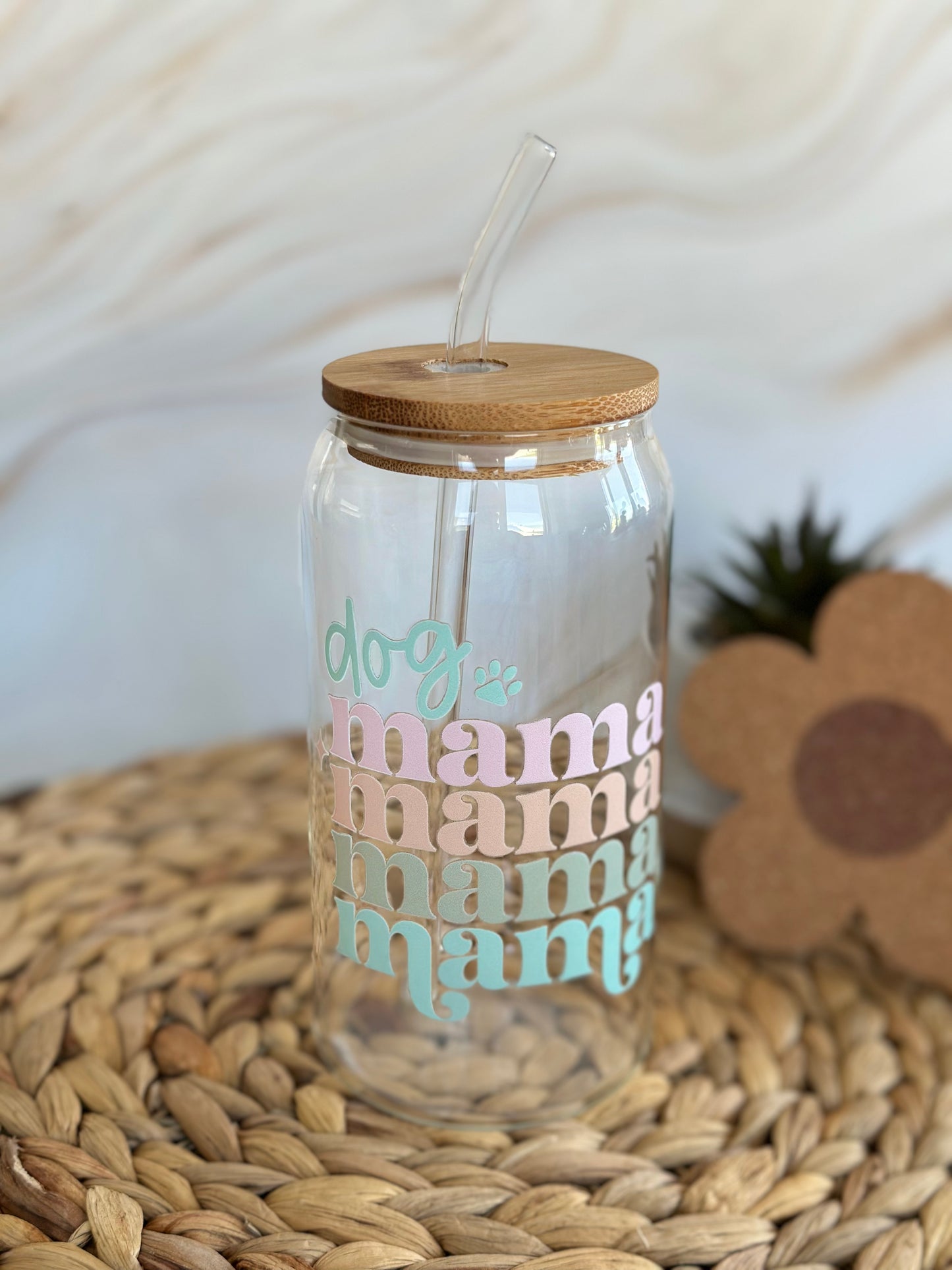 Dog Mama Glass Cup