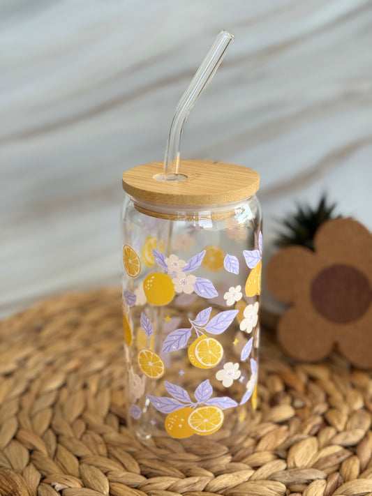 Lemon Glow Glass Cup
