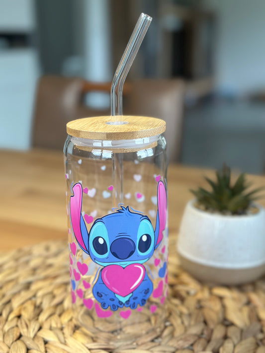 Stitch's Heartfelt Bliss Glass Cup